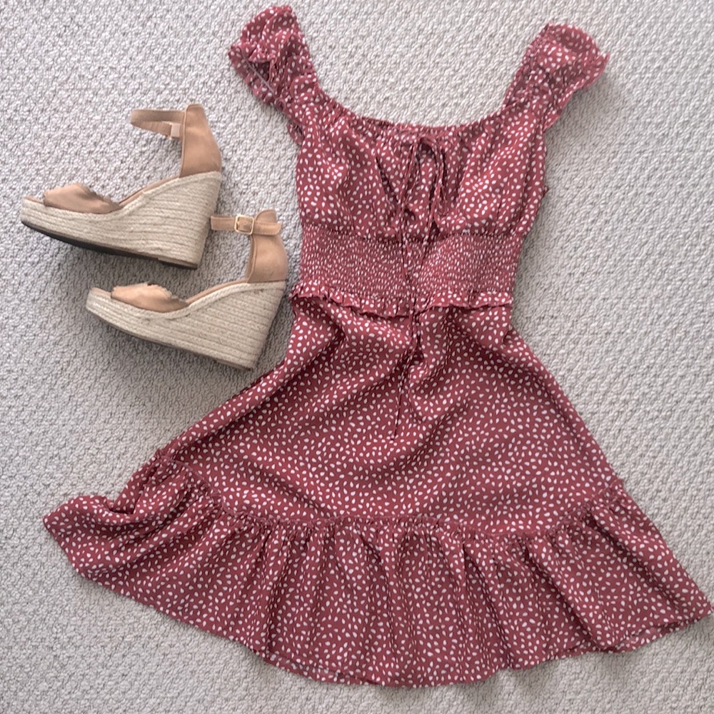 Polka dot mauve dress
